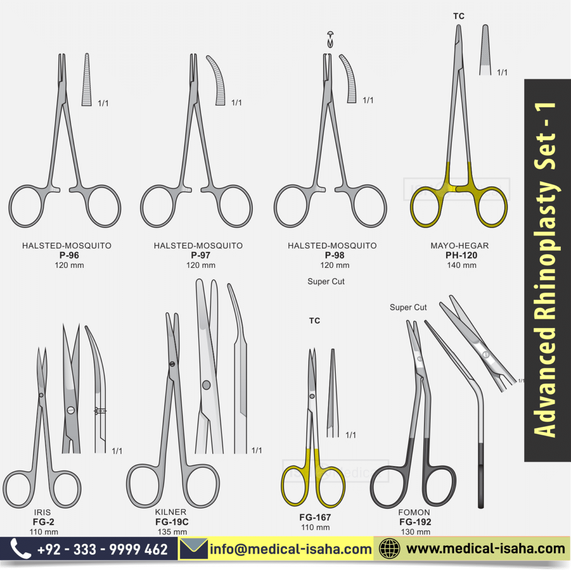 Rhinoplasty Surgery Instruments Set - handmade tools | ISAHA