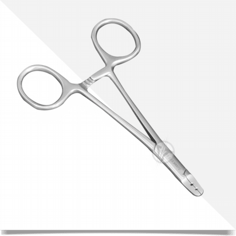 Dermal holding forceps 5.25 inch 1.2mm and 1.6mm holes Stainless Steel -ISAHA Medical