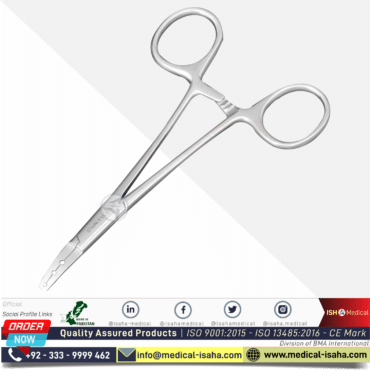 Buy Dermal Anchor Holder Curved 5.5 inch - with three holes 1.5mm, 2mm, and 2.5mm Stainless Steel. - ISAHA Medical